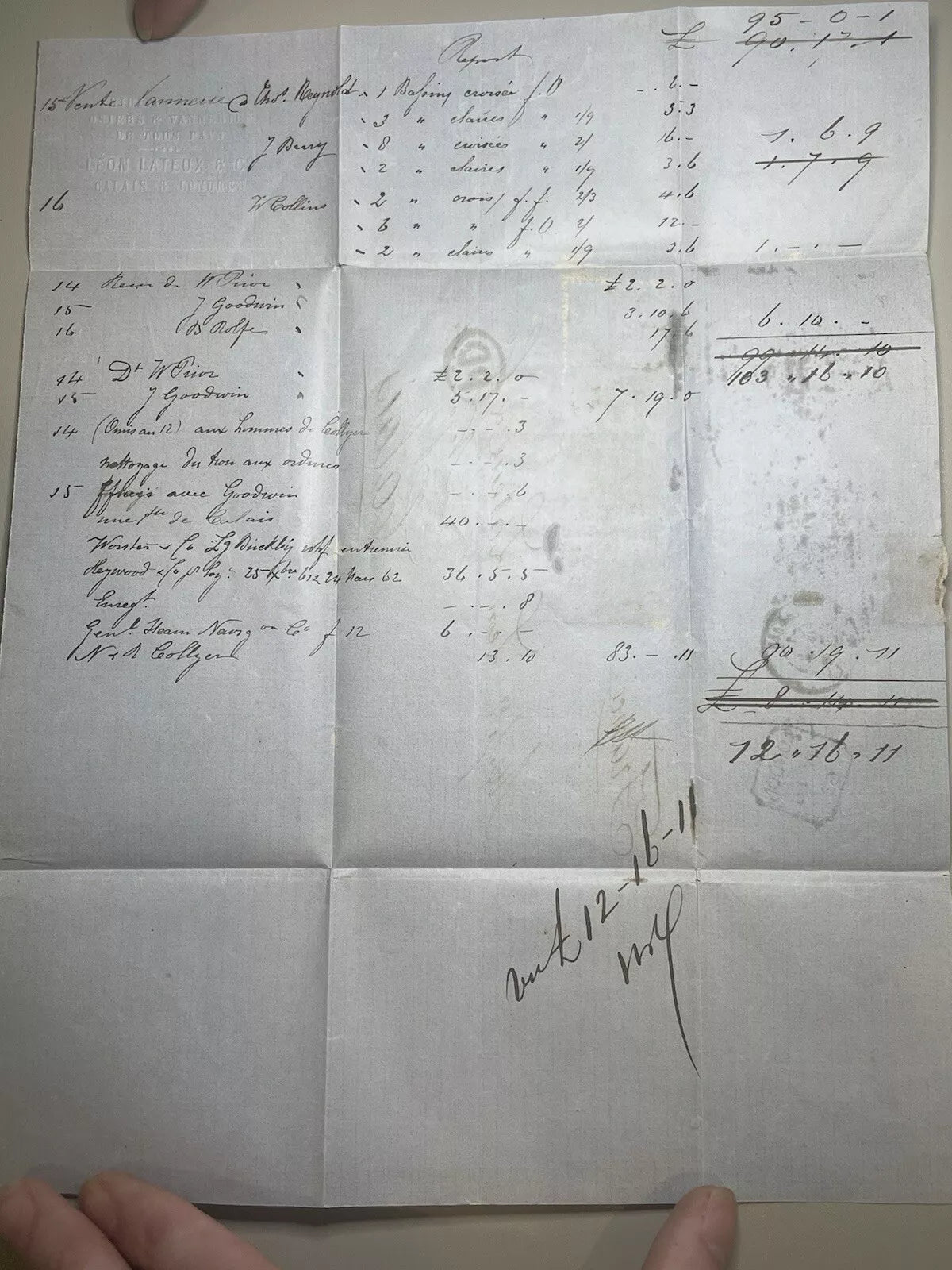 4 penny red stamps on cover  with letter London to France Calais 1862 plate 81