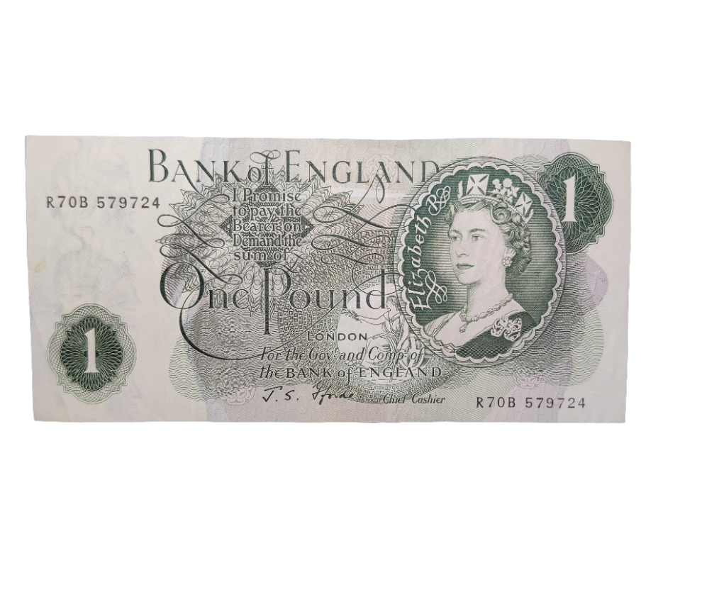 Bank of England series c one pounds Banknote J S Ford