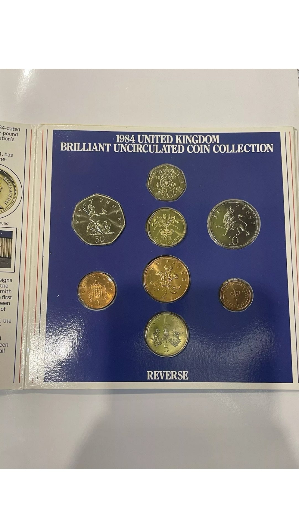 1984 United Kingdom Brilliant Uncirculated Coin Collection 8 Coin BU Mint Set
