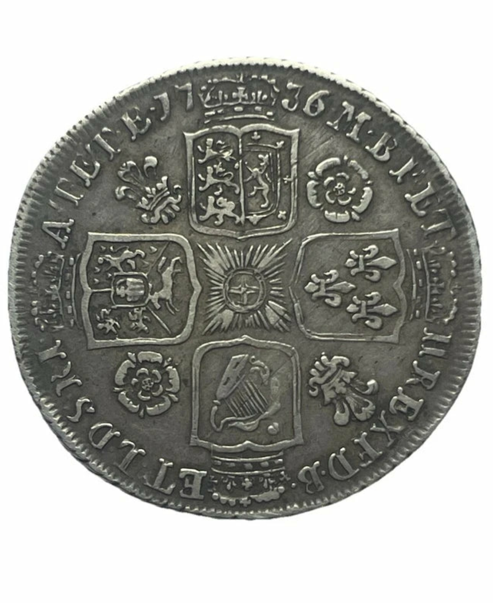 1736 George ii SHILLING 6 over 5 in date