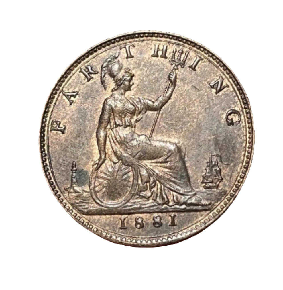 GB Victoria 1881 Farthing A UNC getting Scarcer in this grade some lustre