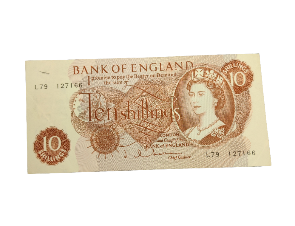 Bank Of England Series C Ten Shillings Banknote J Q Hollom
