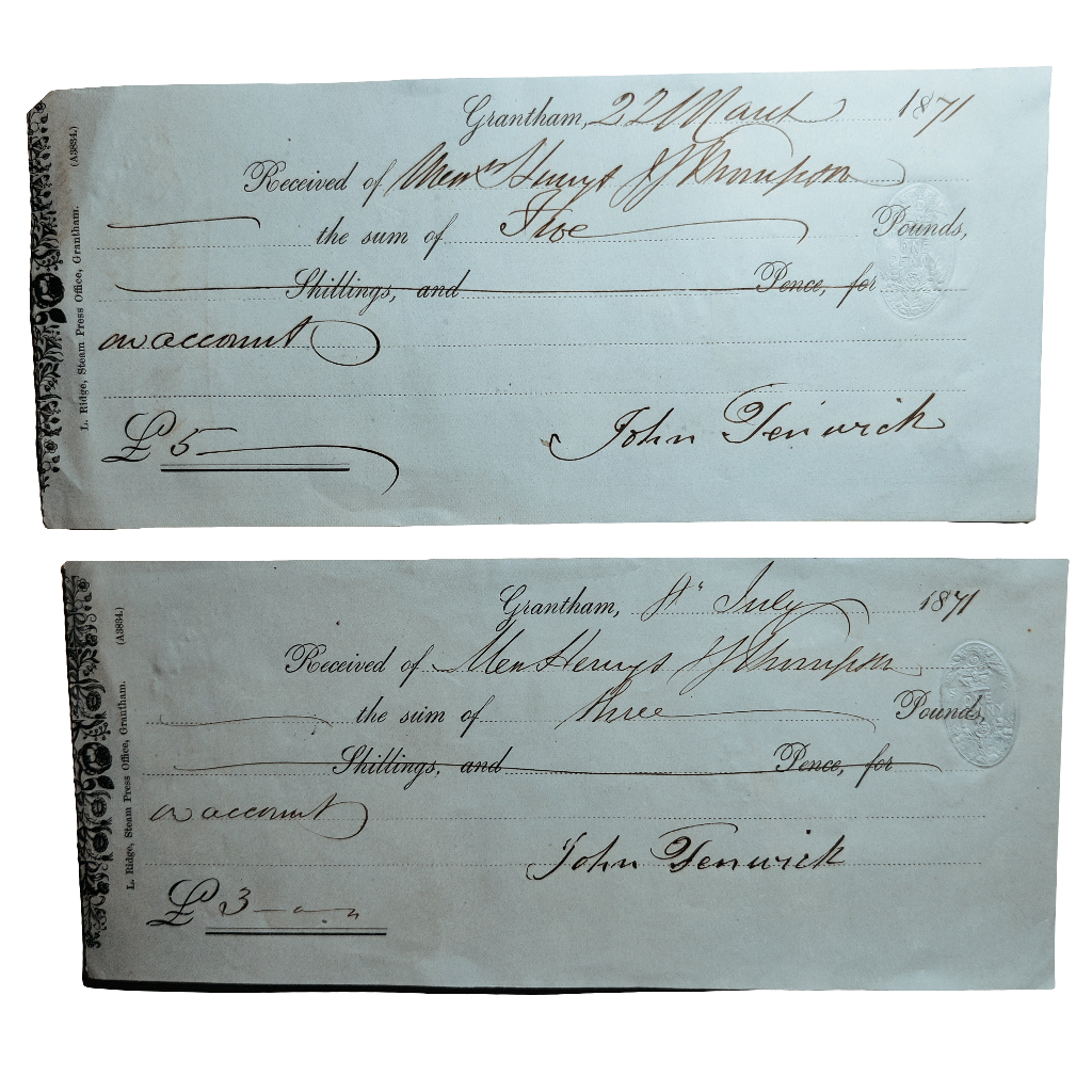 1871 Pair of Victorian checks