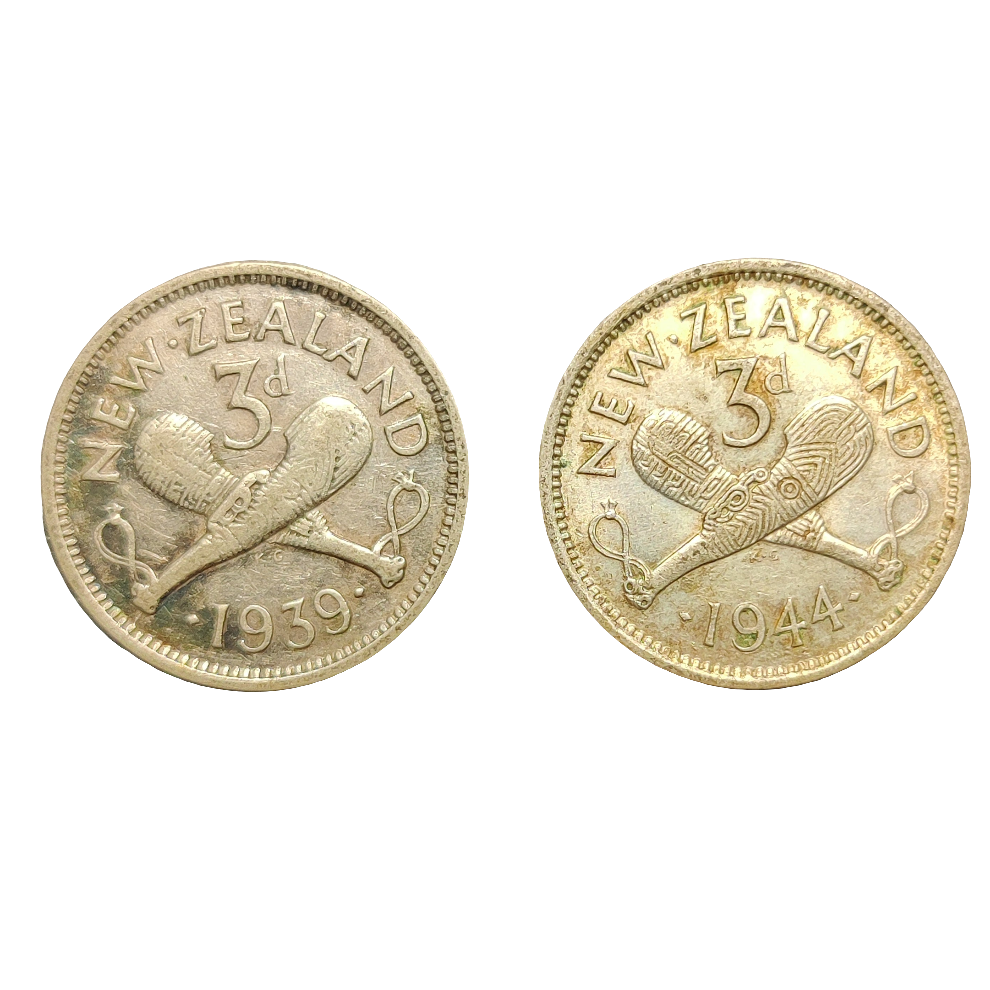 New Zealand sixpences x2