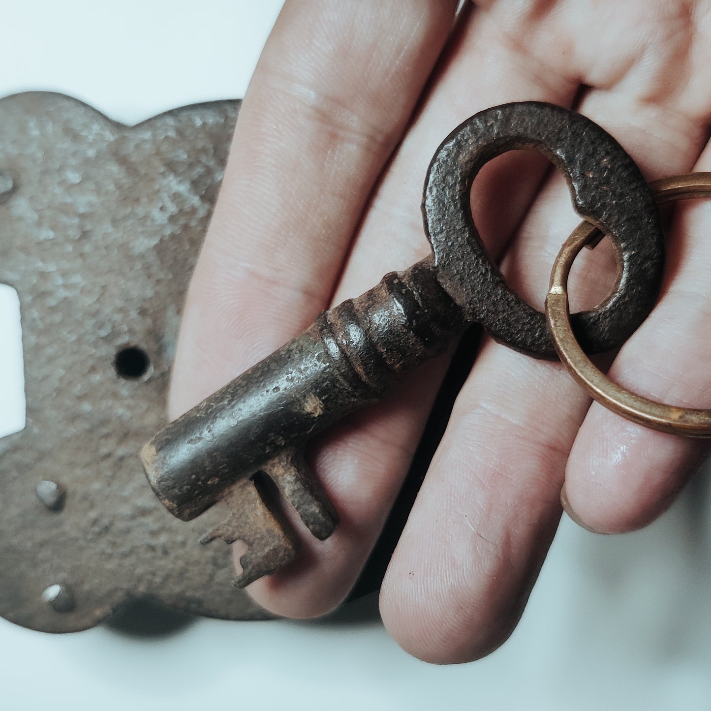 19th century Antique padlock with key