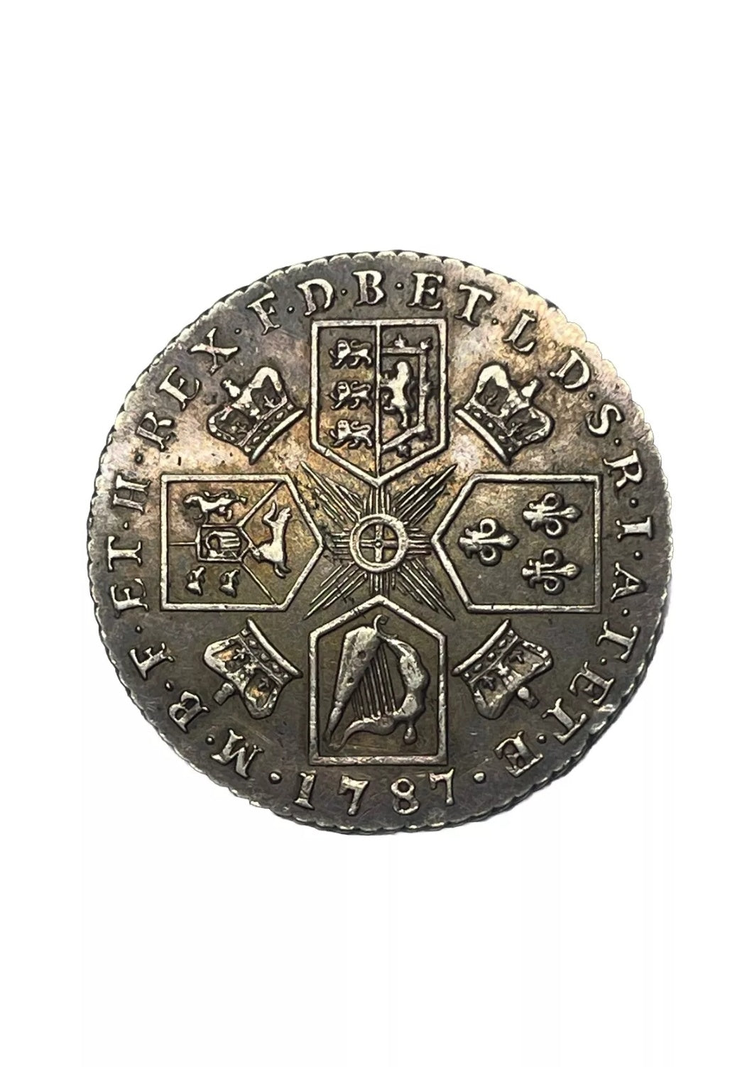 1787 George III young bust shilling