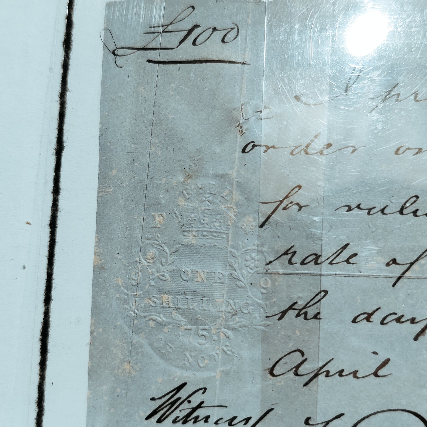 £100 promissory note hand written 1876 scarce