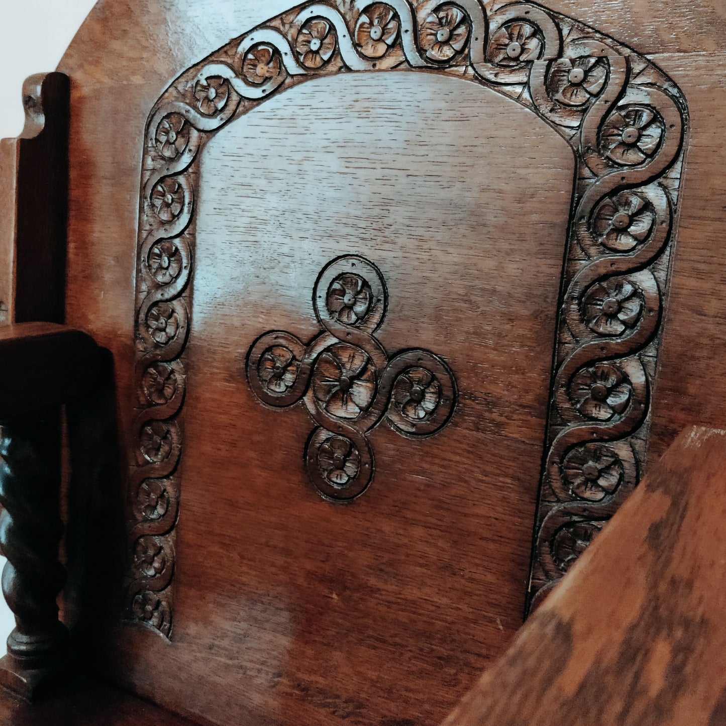 Antique oak monk chair