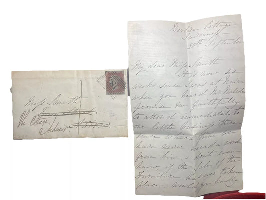 Victoria Penny Red On Envelope  with entire Edinburgh and Nairn Postmark