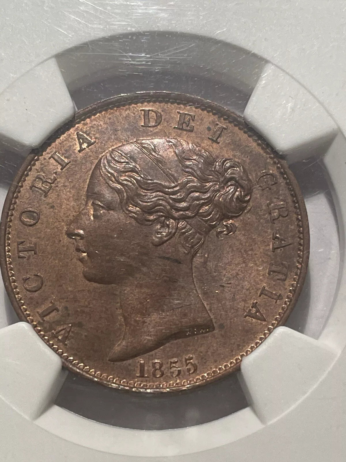 NGC Graded Great Britain 1853 1/2P Half Penny