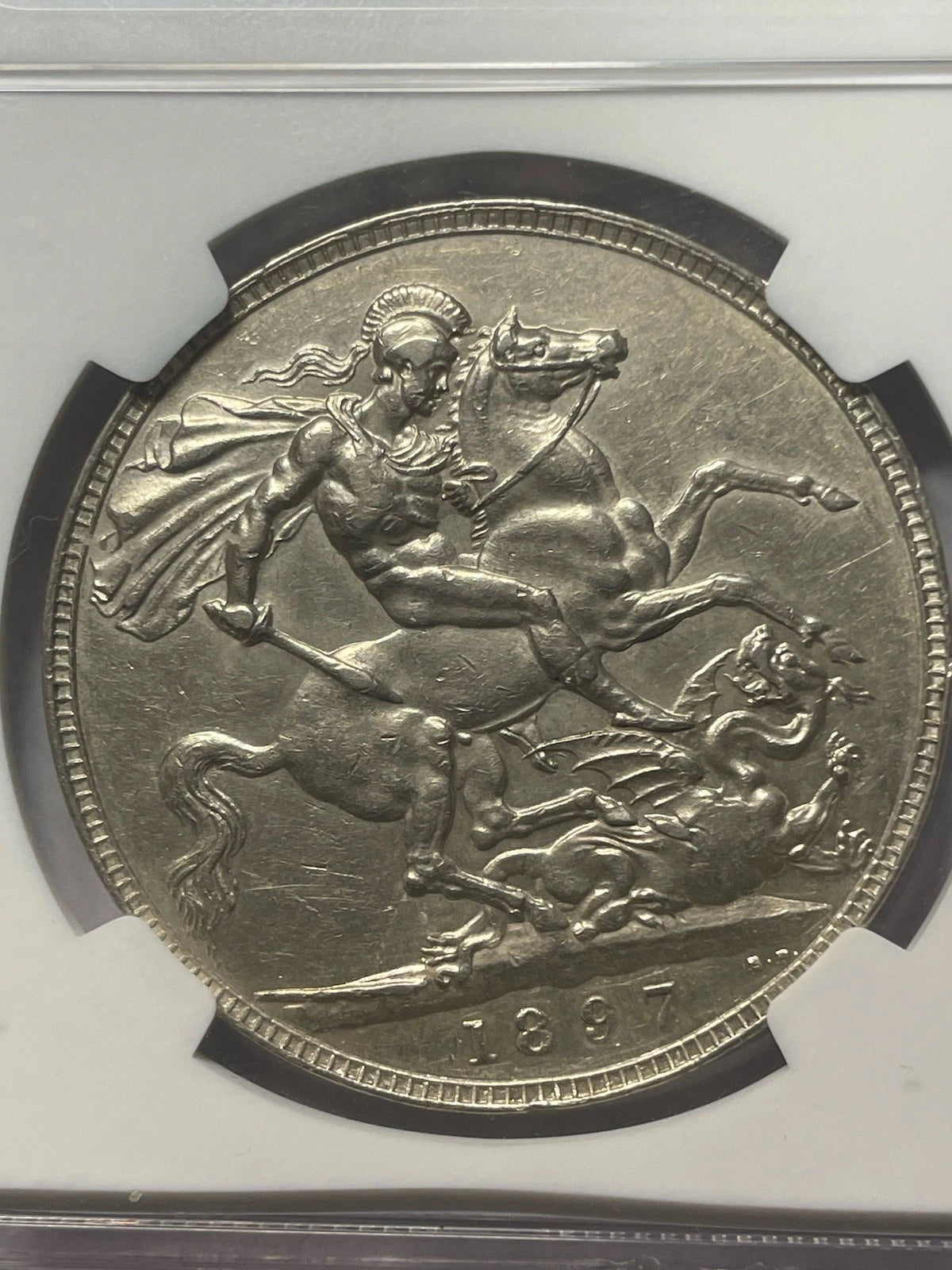 NGC Graded 1897 Great Britain LXI Crown UNC Details