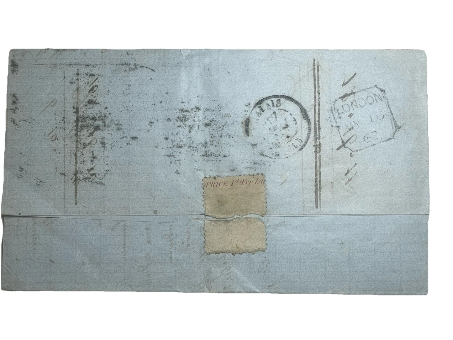 4 penny red stamps on cover  with letter London to France Calais 1862 plate 81