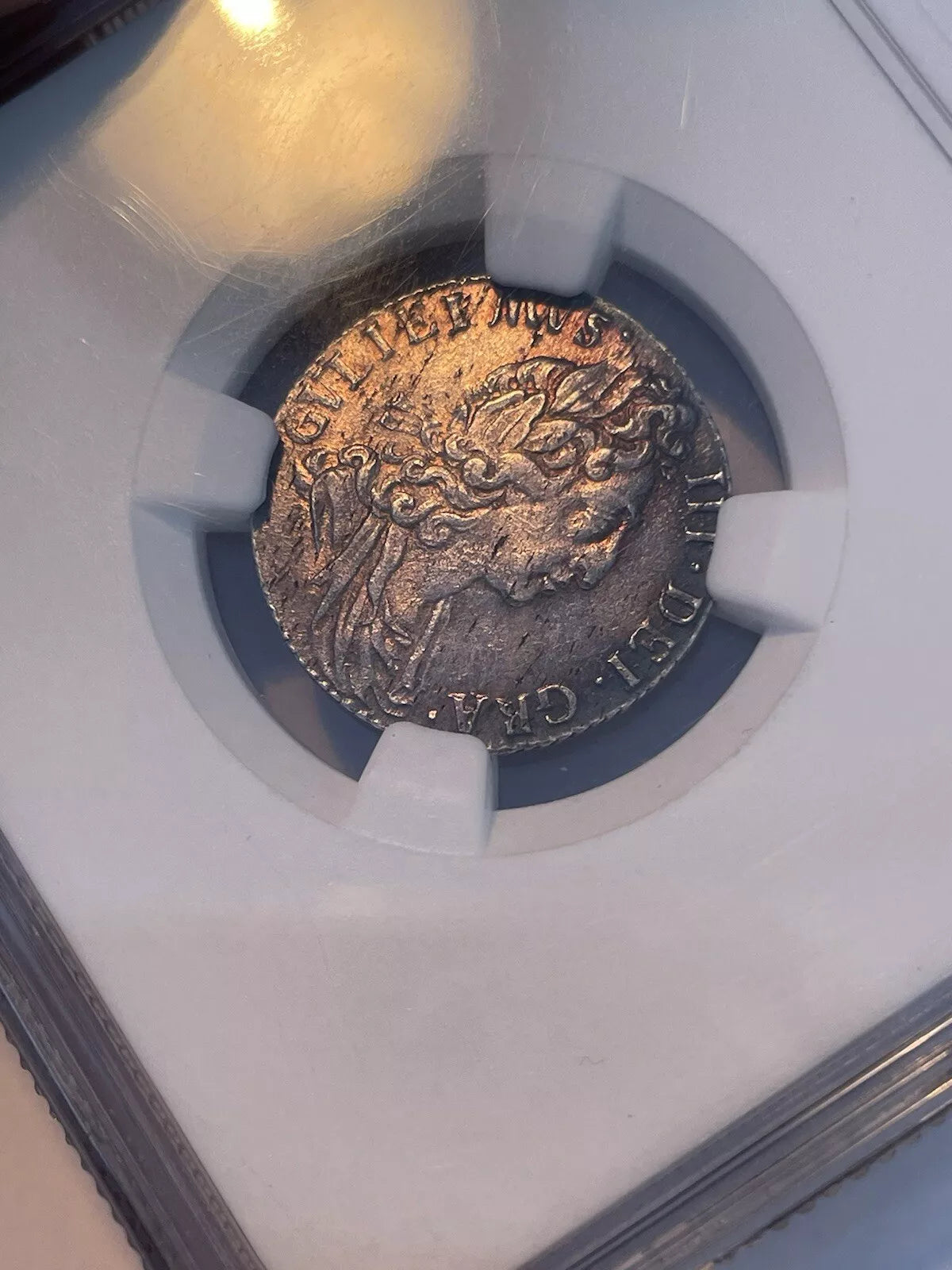 William iii Sixpence 1697 ,S3538 ESC 1237 error rare R4 I for l variety NGC MS61