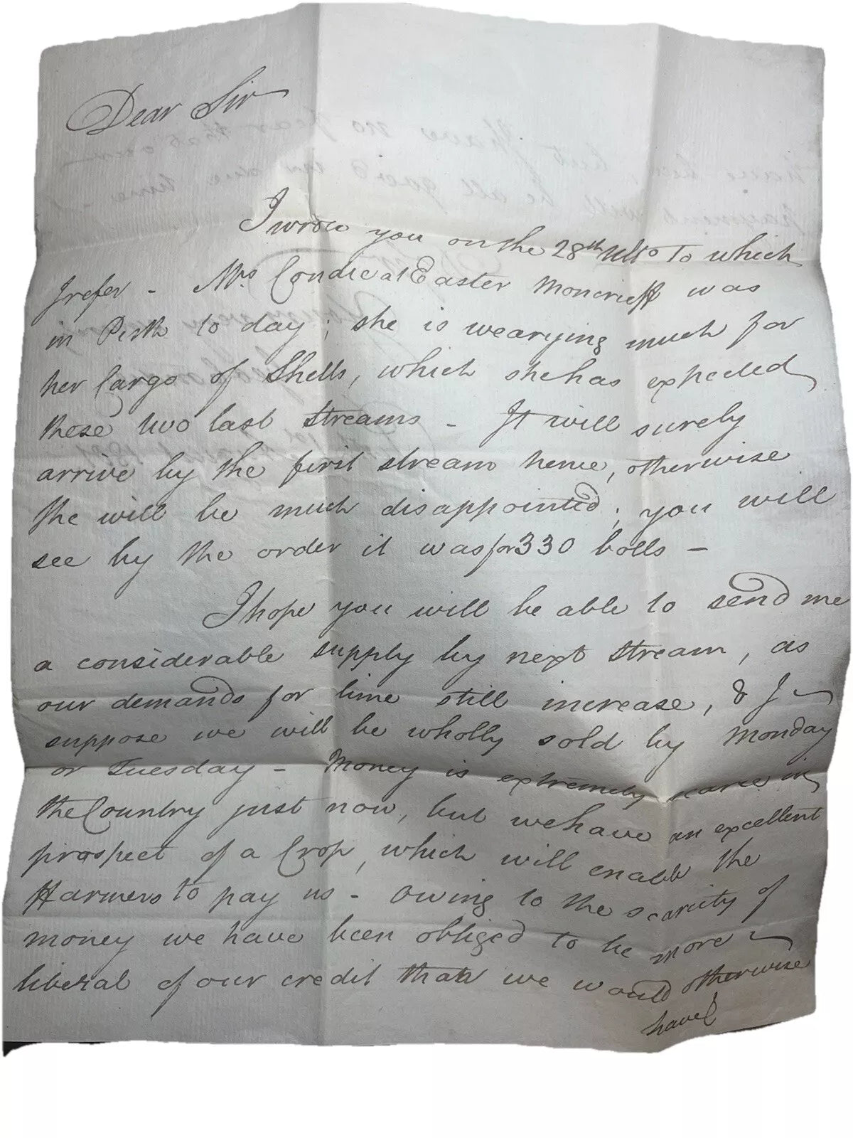 1801 postal history cover Perth to queens-ferry