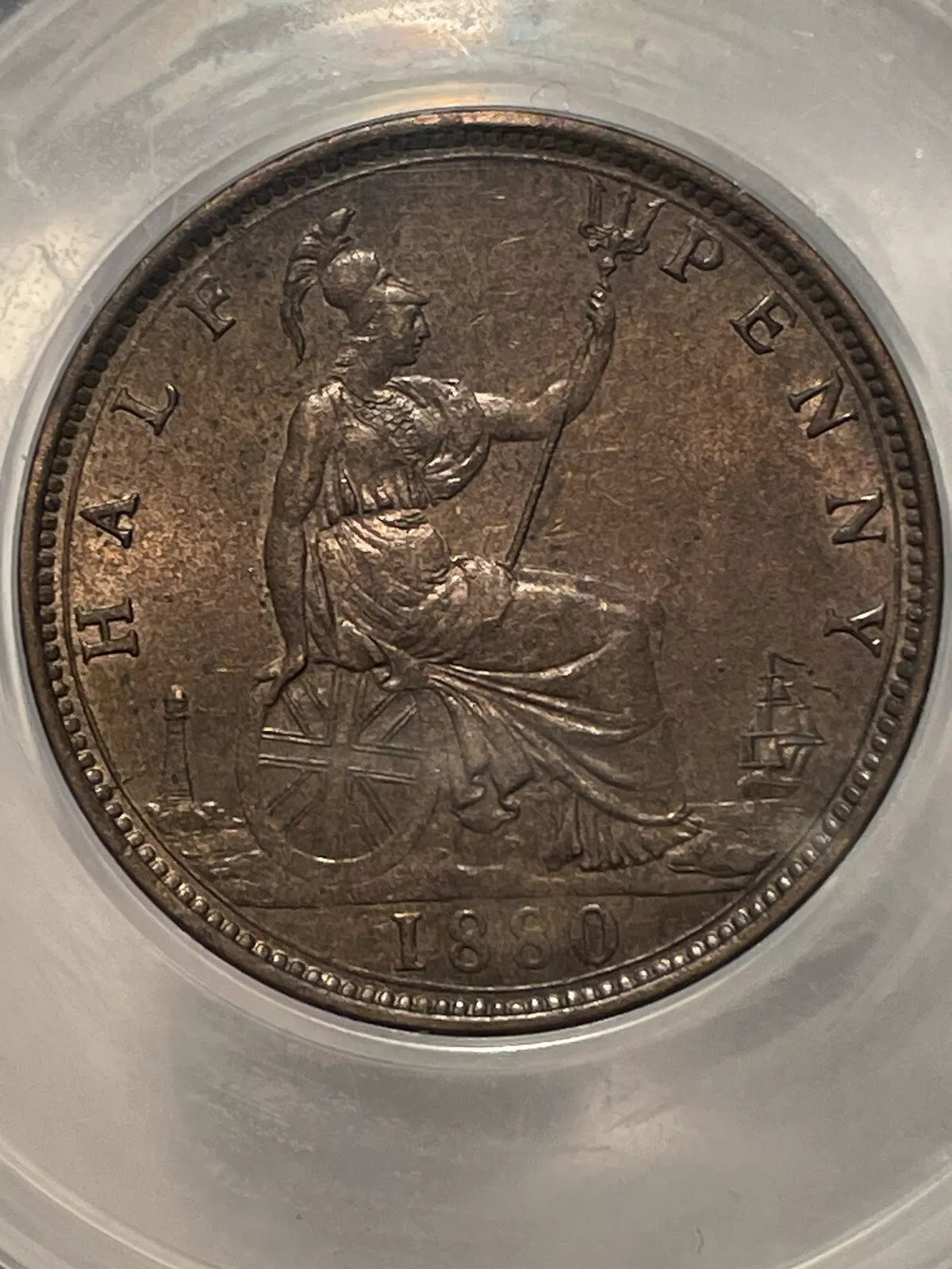 1880 HALFPENNY Queen Victoria Obverse 15 Reverse P Freeman 340 LCGS