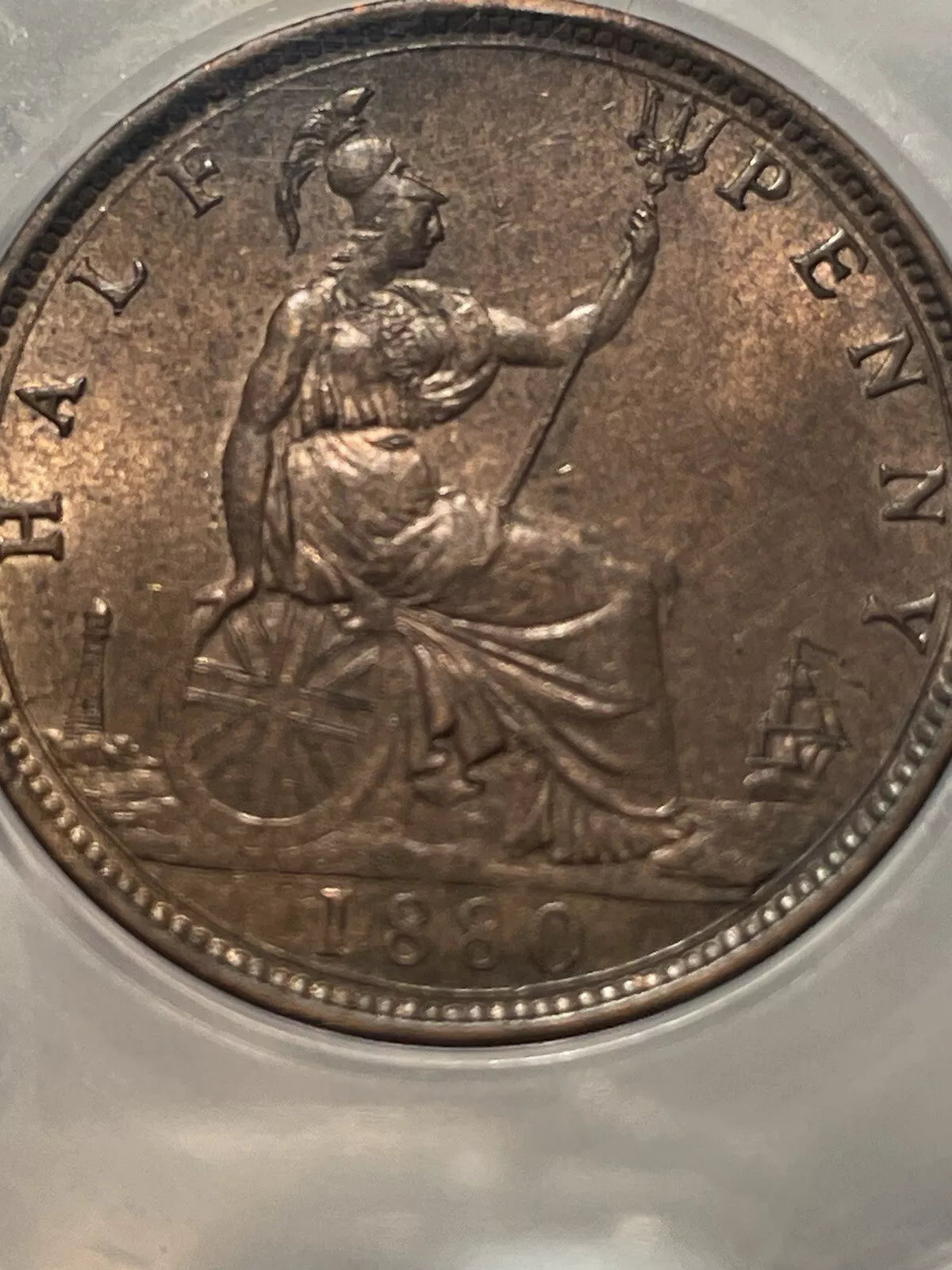 1880 HALFPENNY Queen Victoria Obverse 15 Reverse P Freeman 340 LCGS