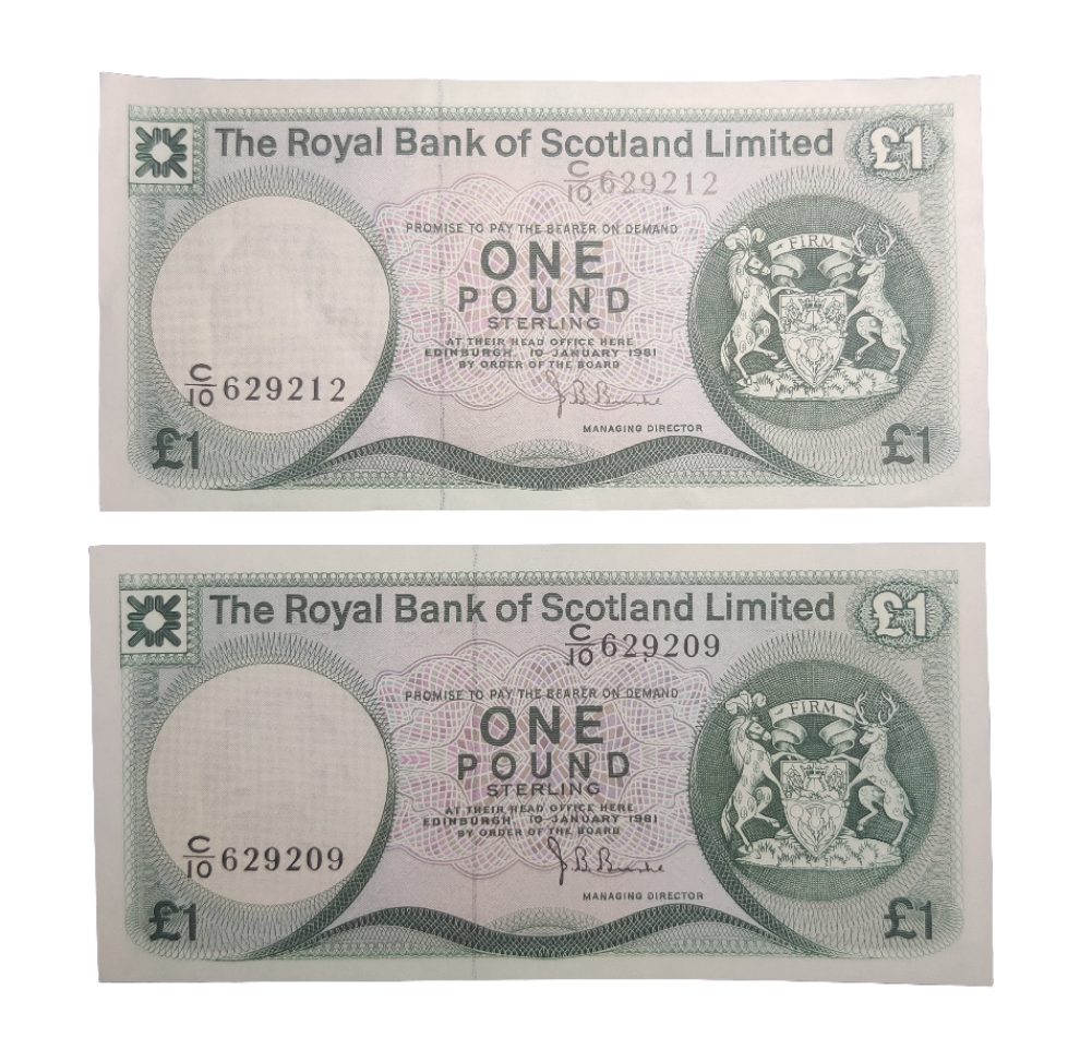 The Royal Bank of Scotland Limited one pounds banknote