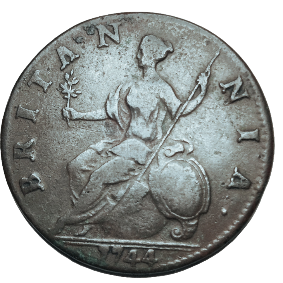 1744 George ii half penny