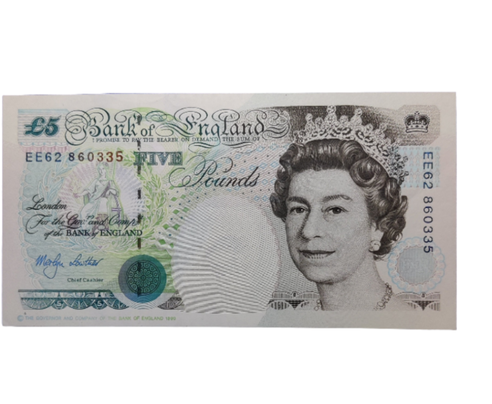 Bank of England Series E five pound Banknote Merlyn Lowther