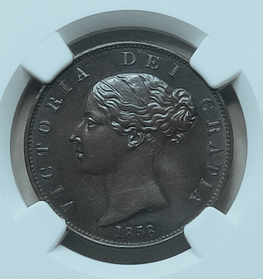 1858 Victoria Half Penny NGC MS 61