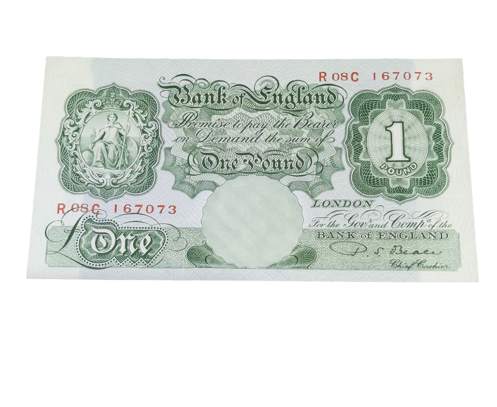 Bank of England series A one pound  Banknote D S Beal