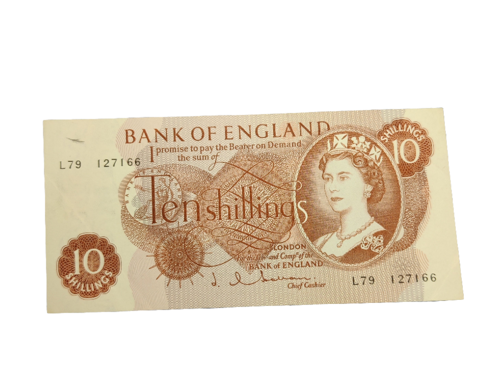 Bank Of England Series C Ten Shillings Banknote J Q Hollom