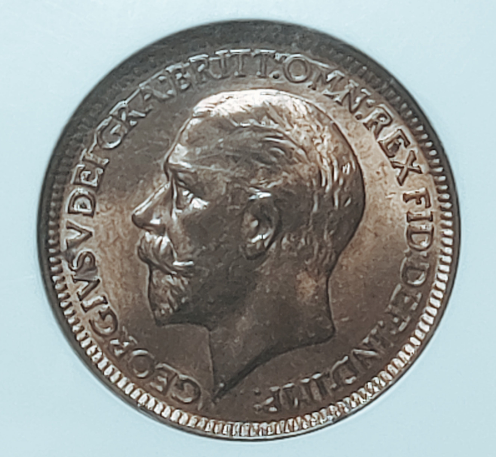 1932 George V Farthing NGC MS64 RD