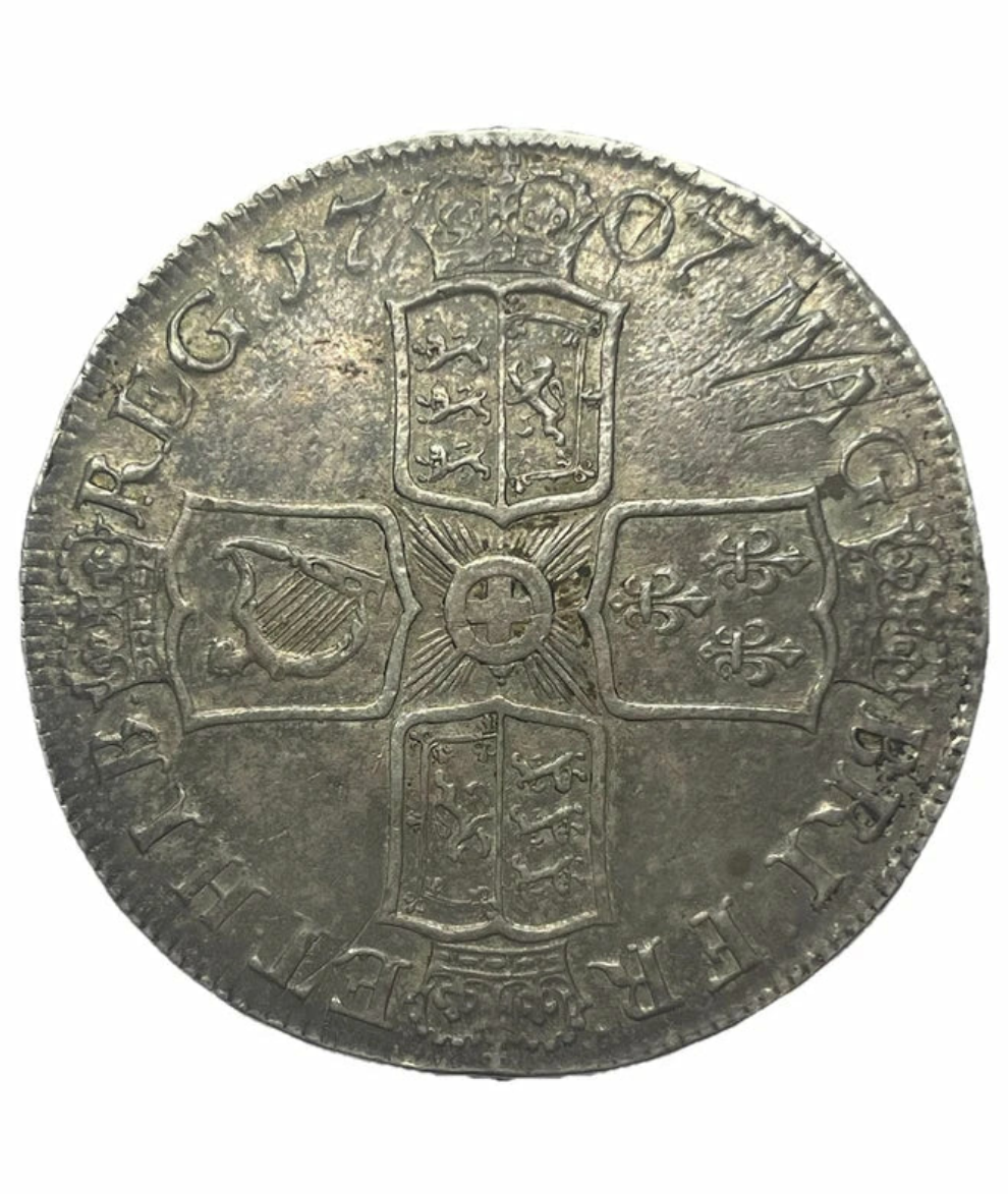 1707-E Queen Anne crown