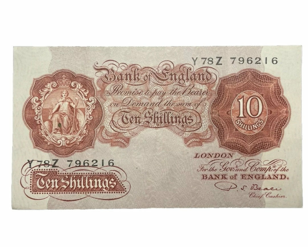 Bank of England  series A Ten  shillings banknote P S Beal