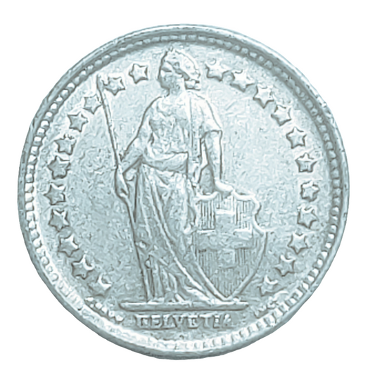 1920 swiss  silver half frank