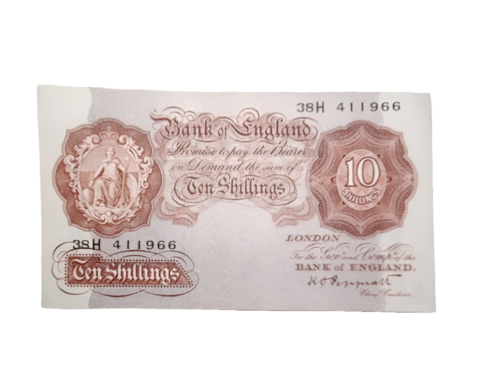 Bank Of England series A Ten Shillings banknote K O Peppiatt