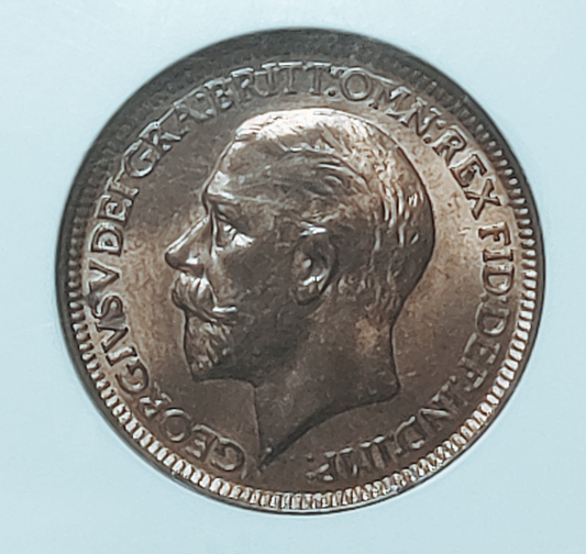 1932 George V Farthing NGC MS64 RD
