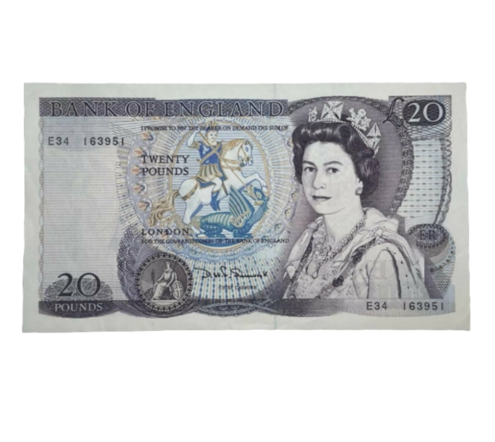 Bank Of. England Series D Twenty Pounds Banknote D H F somerset