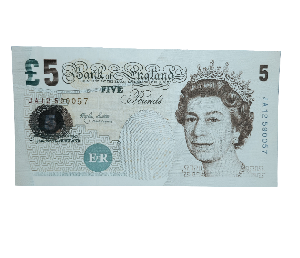 Bank of England series E five pounds Banknote Merlyn Lowther