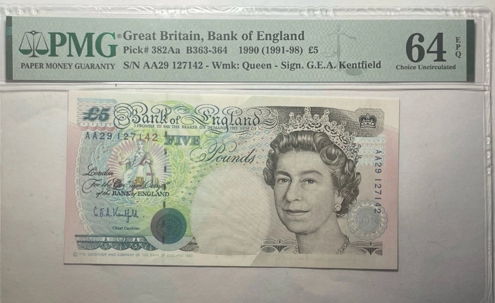 PMG graded Bank of England series E Five pounds