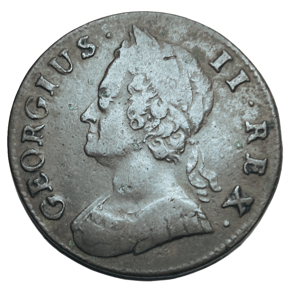 1744 George ii half penny