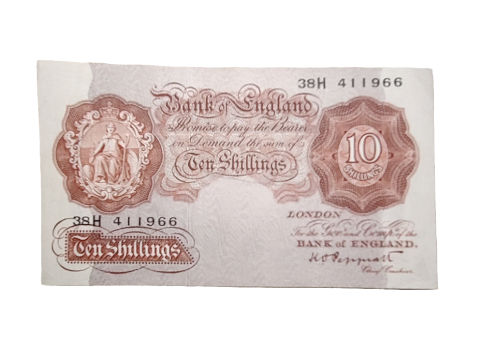 Bank Of England series A Ten Shillings banknote K O Peppiatt