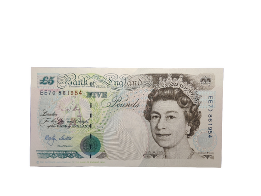 Bank of England series E five pounds Merlyn lowther