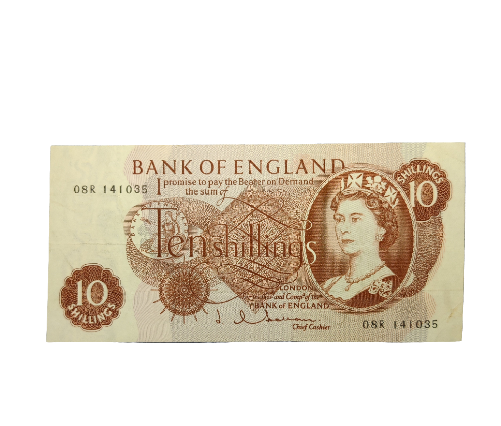 Bank Of England Series C Ten Shillings Banknote Last Series J Hollom