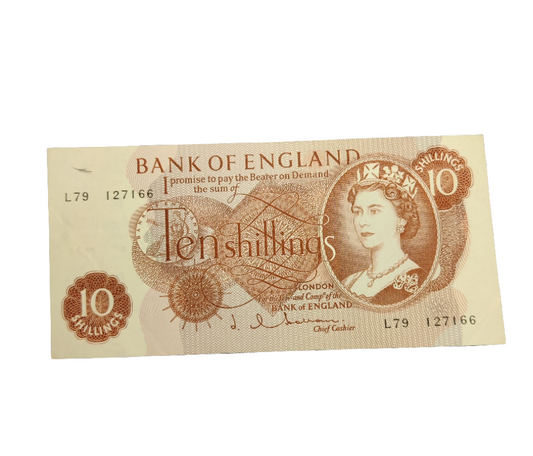 Bank Of England Series C Ten Shillings Banknote J Q Hollom