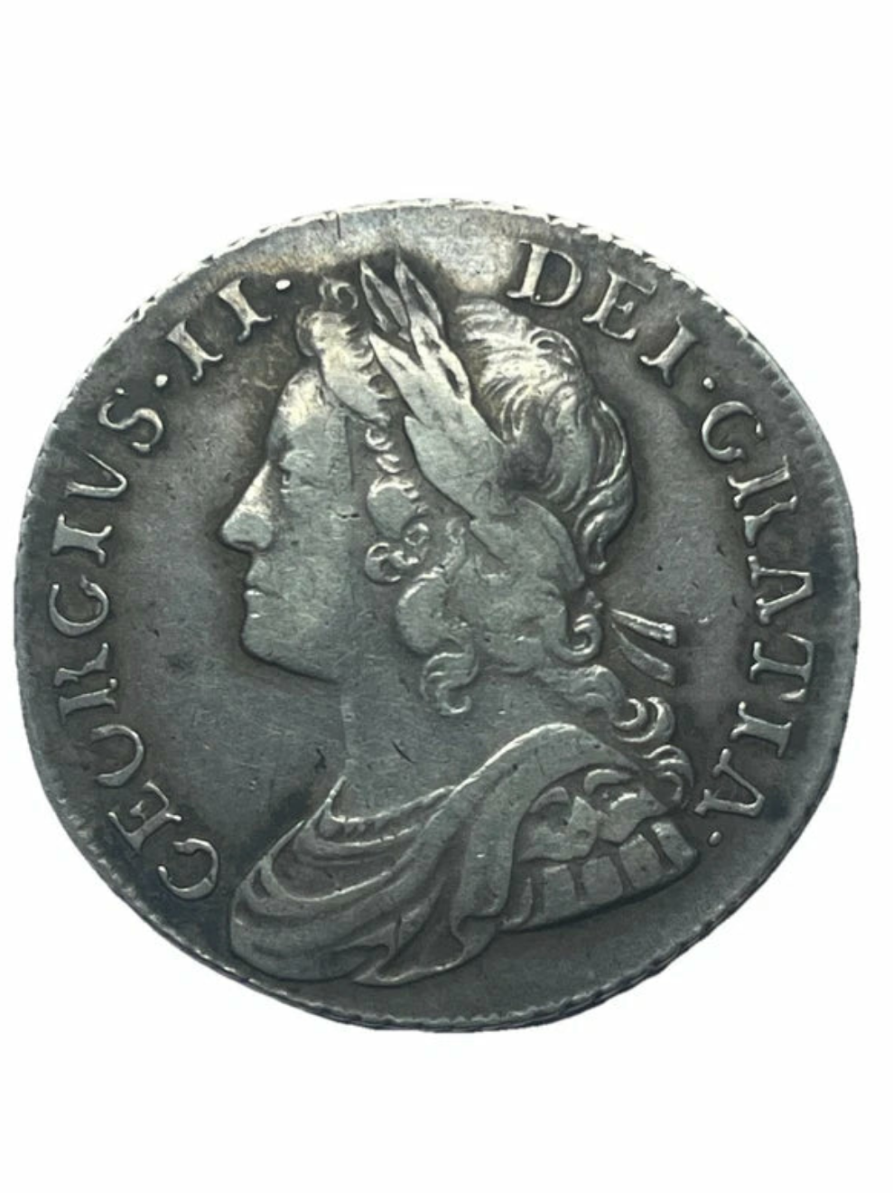 1736 George ii SHILLING 6 over 5 in date