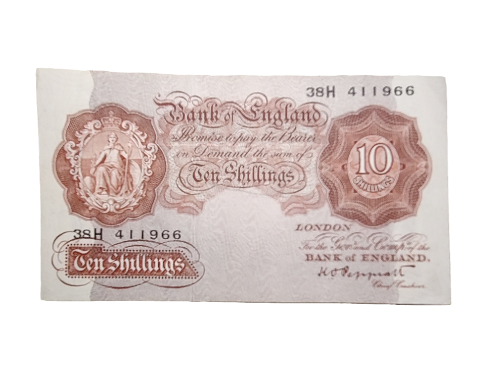 Bank Of England series A Ten Shillings banknote K O Peppiatt