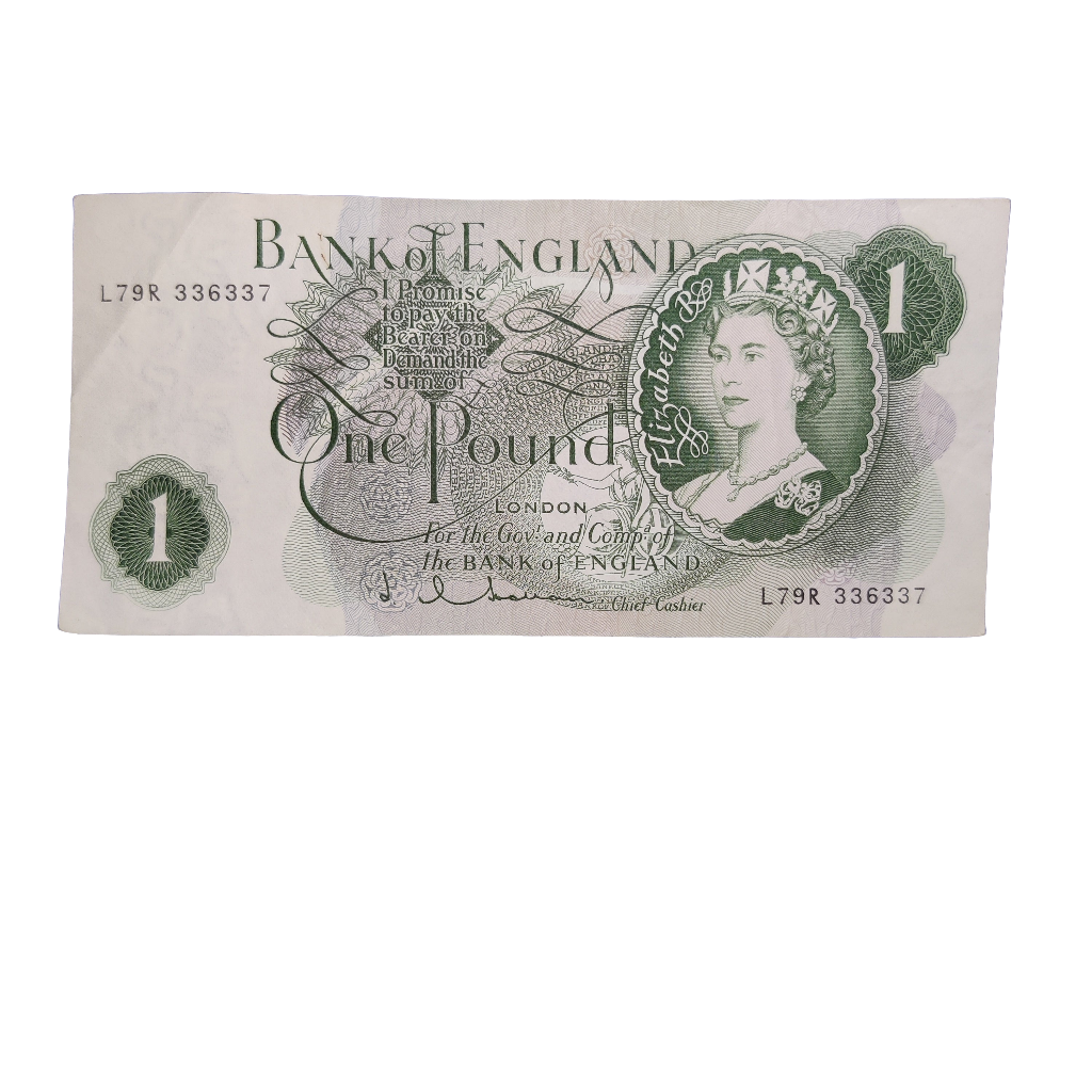 Bank of England series c one pounds banknotes x3 last series J Q Hollom J S Ford