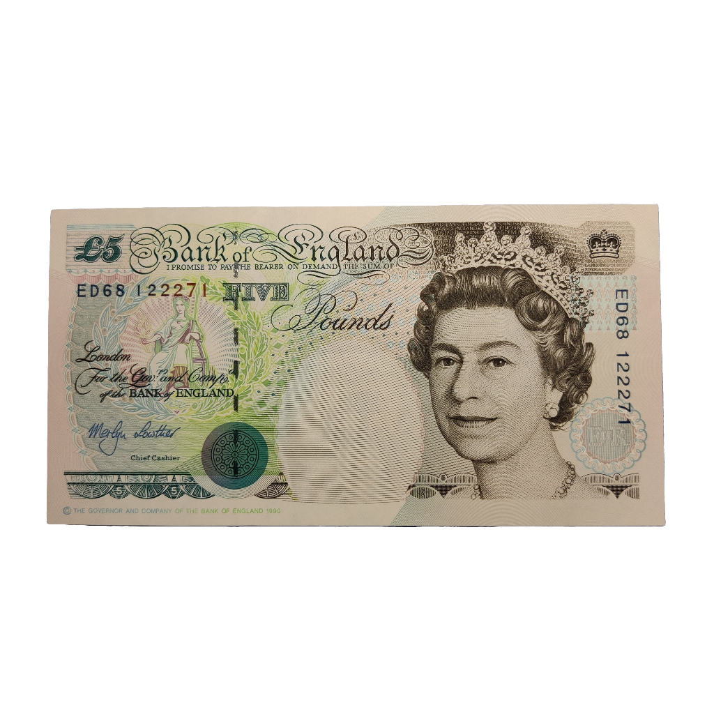 Bank of England Series E five pounds Banknote Merlyn Lowther
