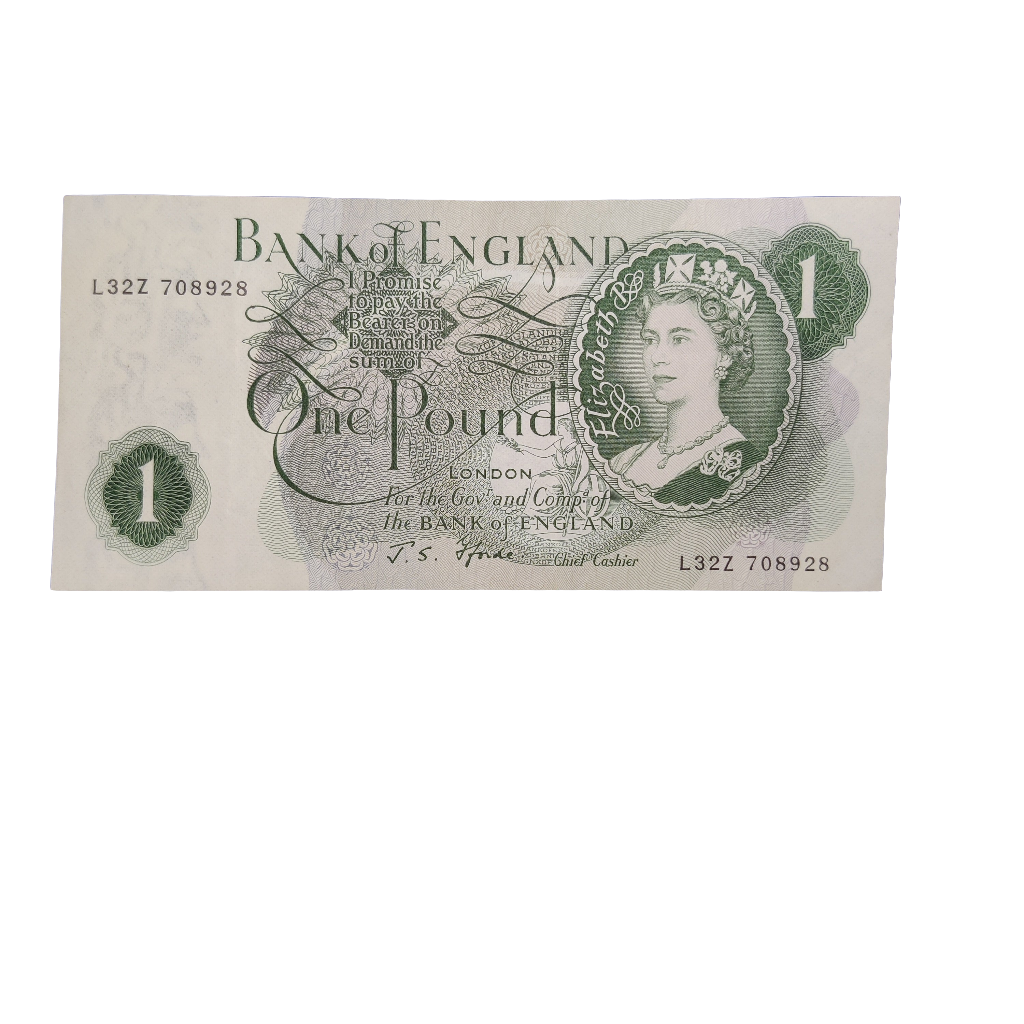 Bank of England series c one pounds banknotes x3 last series J Q Hollom J S Ford