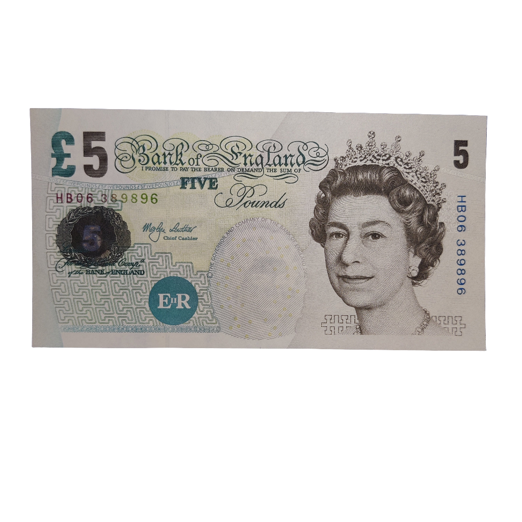 Bank of England series E five pounds Merlyn Lowther