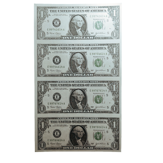 2003 series American 1 dollar x4 uncutsheet
