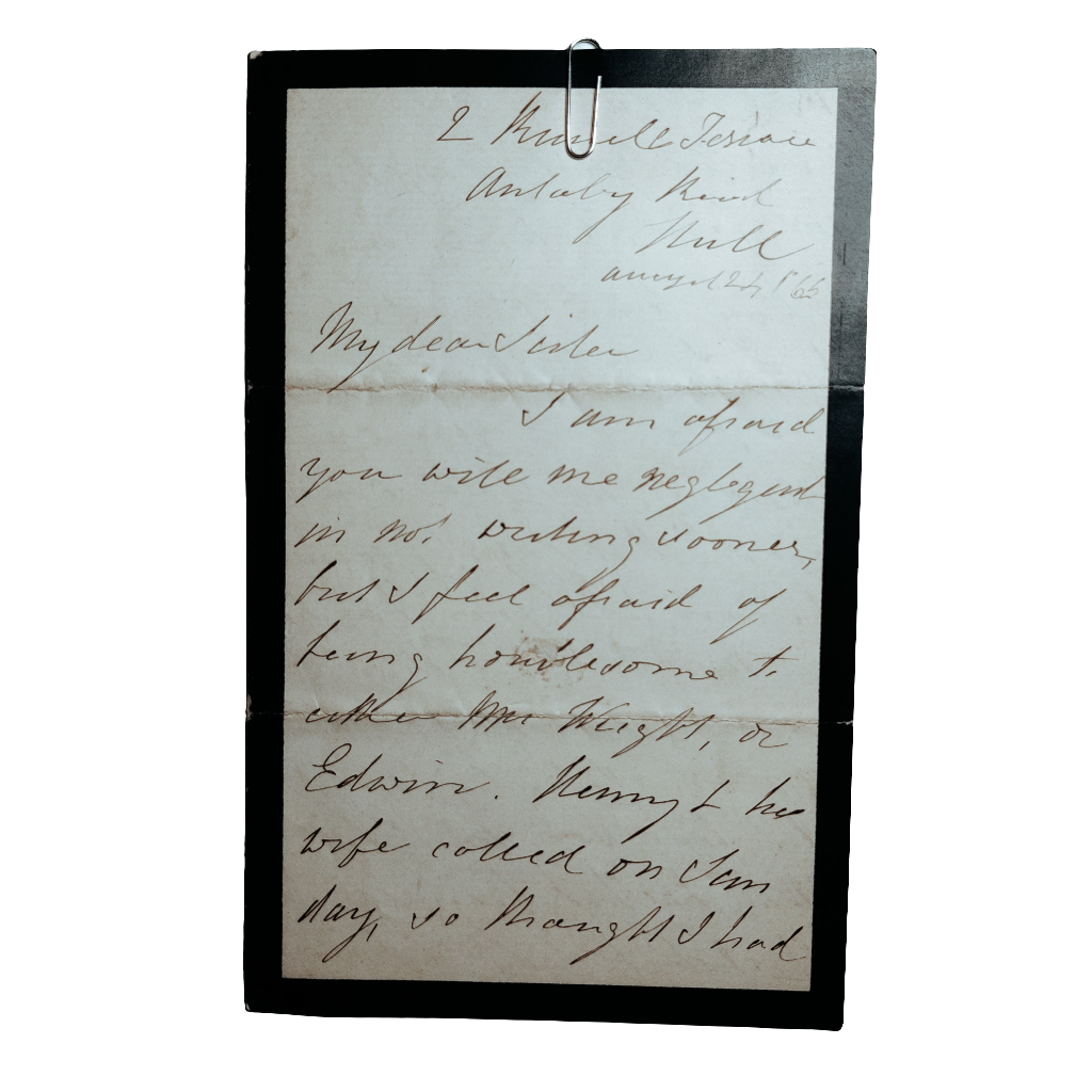 1868 Victorian mourning letter