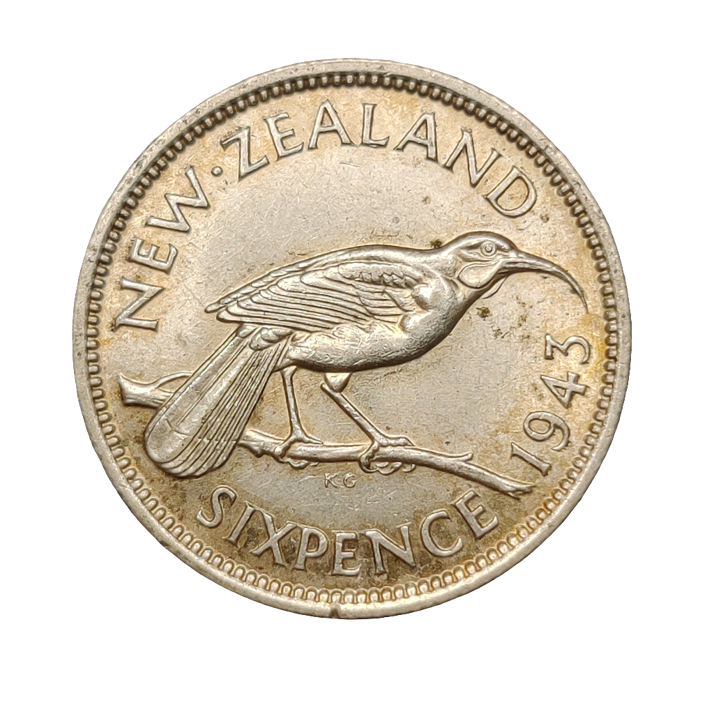 1943 New Zealand sixpence