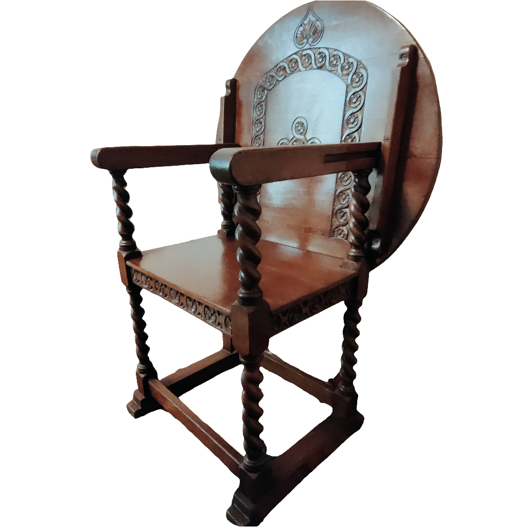 Antique oak monk chair